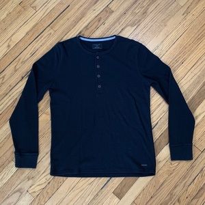 Size S/M Express Long-Sleeve Henley Waffle Tee